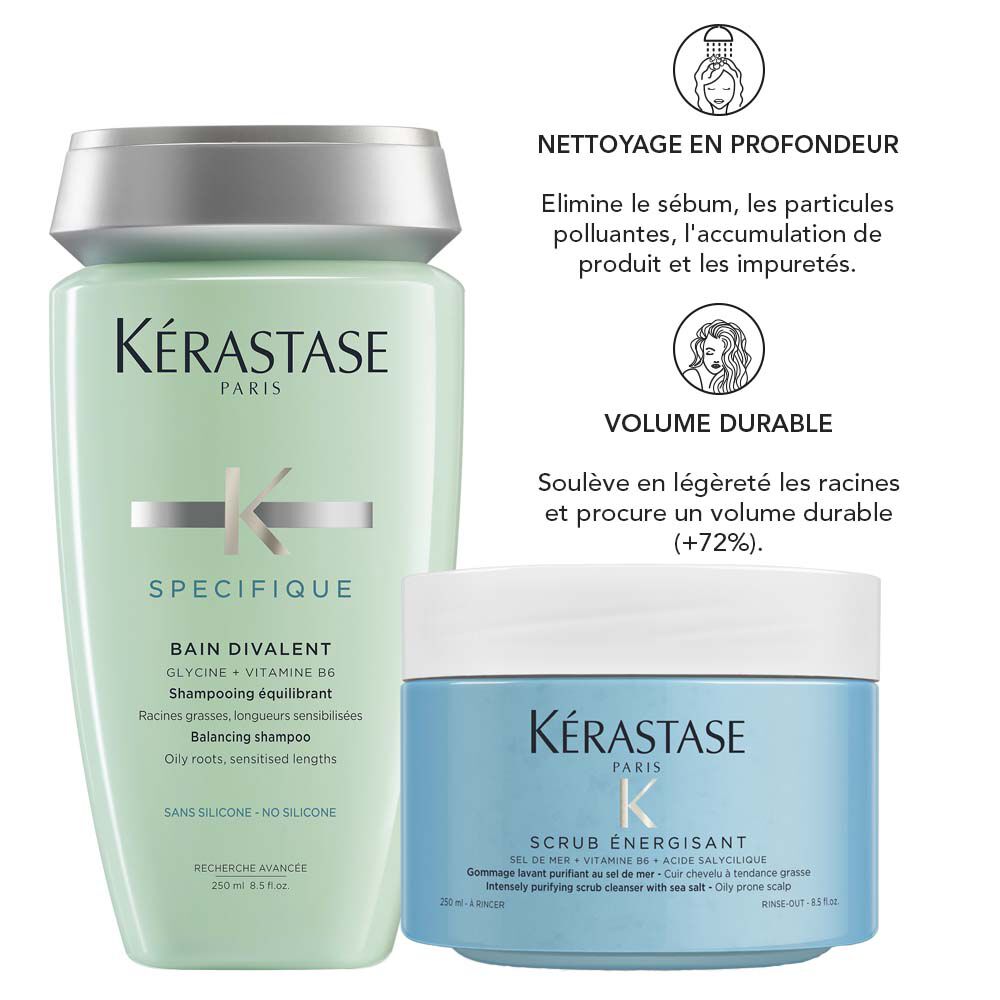 Duo Cheveux Gras Bain Et Fusio Scrub Kerastase