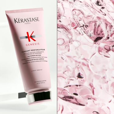 Le fondant fortifiant Genesis est pose debout sur un socle transparent.