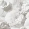 A close-up of delicate white flowers arranged closely together, creating a soft and gentle visual texture.