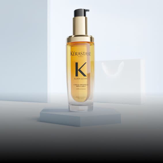 Flacon dore de l'Huile Originale Elixir Ultime de Kerastase.
