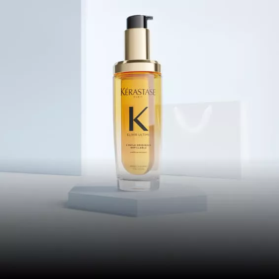 Flacon dore de l'Huile Originale Elixir Ultime de Kerastase.