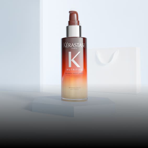 Flacon orange du Serum Nuit 8H Nutritive de Kerastase.