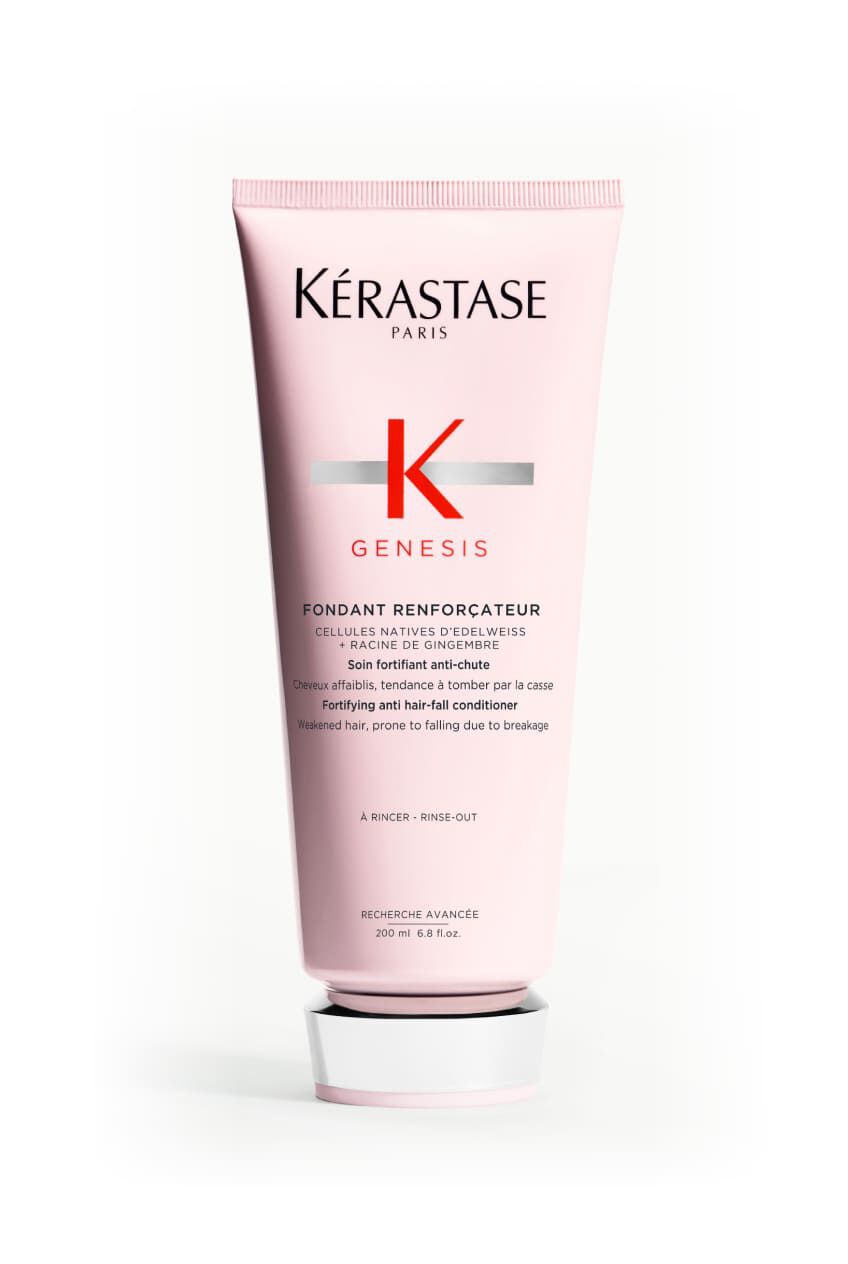 Tube rose de l'apres-shampooing Kerastase Genesis Fondant Renforcateur.