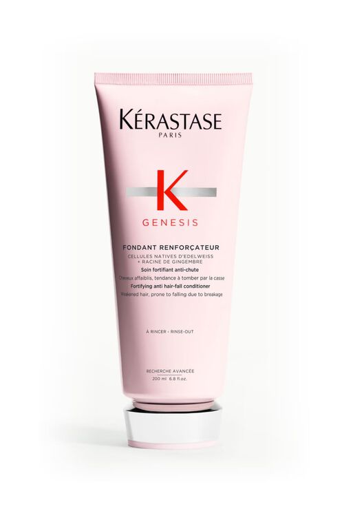 Tube rose de l'apres-shampooing Kerastase Genesis Fondant Renforcateur.