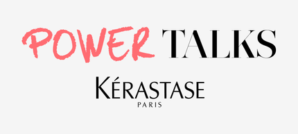 Texte alternatif : Logo de "Power Talks" de Kerastase Paris sur un fond clair.