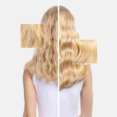 cheveux blonds frisottis avant apres