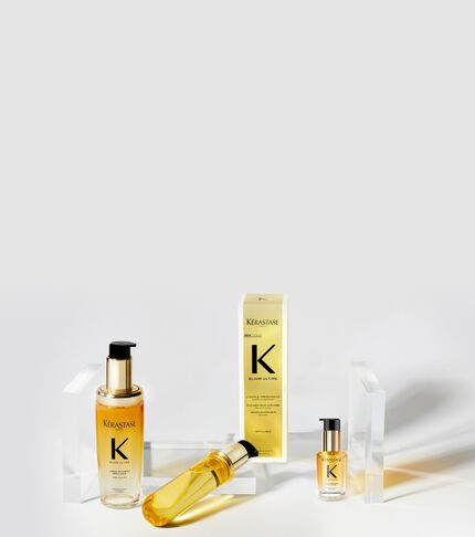 La gamme Elixir Ultime posee sur un socle en verre.