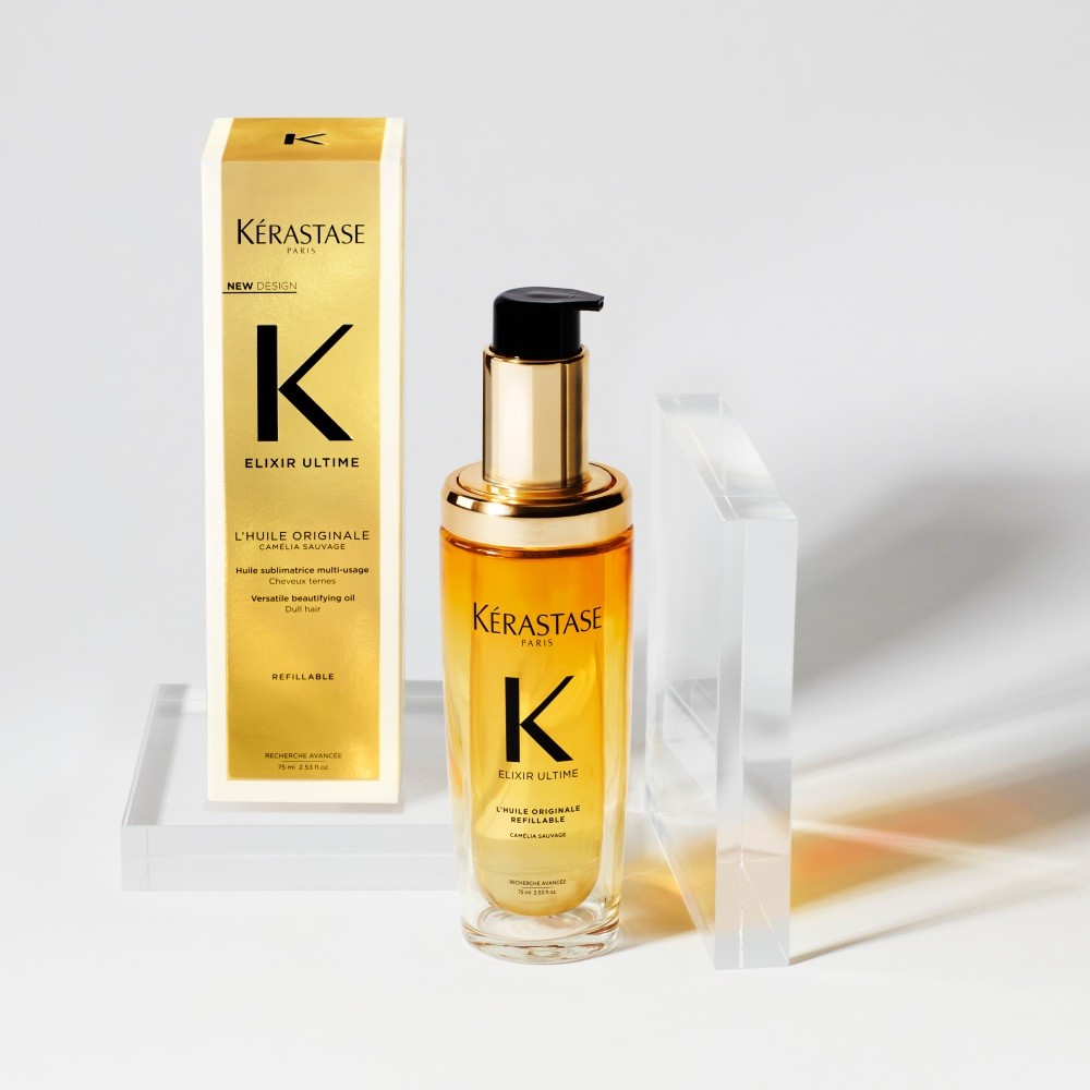 L'iconique huile capillaire multi-usages Elixir Ultime de Kérastase est désormais rechargeable.